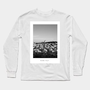 Rome Travel Poster Print City View Long Sleeve T-Shirt